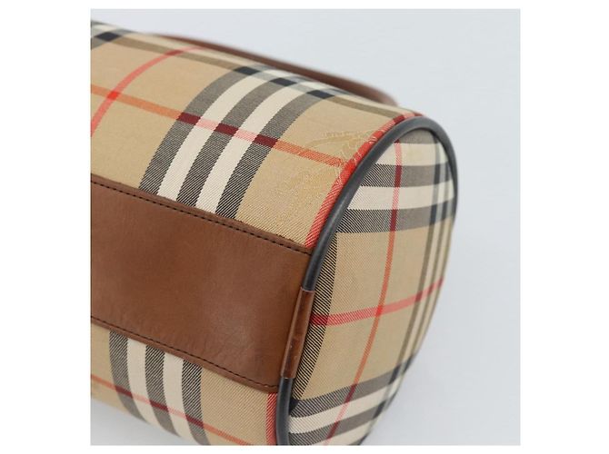 Borsa Burberry Nova Check in tela Beige Gold Auth 190848A D'oro - vista 10