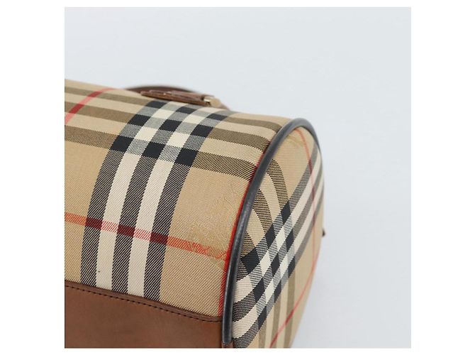 Borsa Burberry Nova Check in tela Beige Gold Auth 190848A D'oro - vista 12