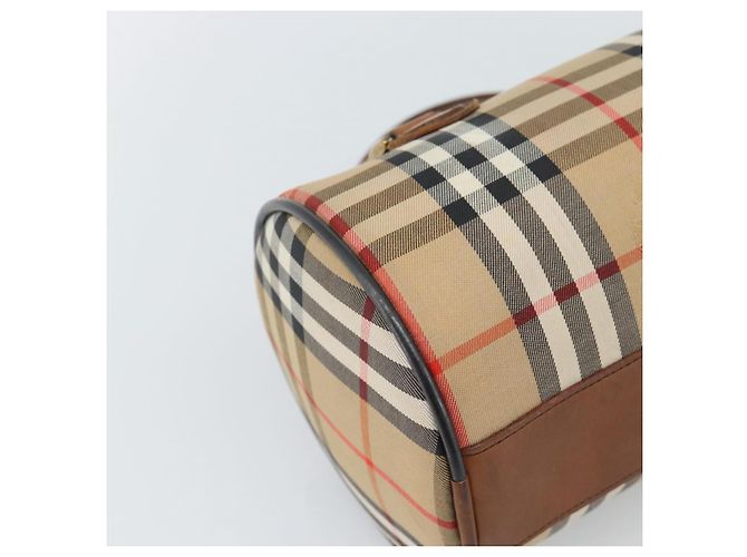 Borsa Burberry Nova Check in tela Beige Gold Auth 190848A D'oro - vista 13