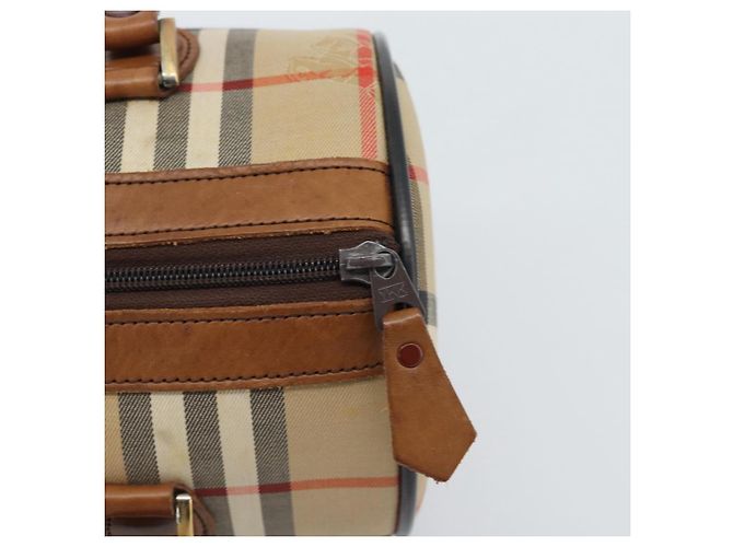 Borsa Burberry Nova Check in tela Beige Gold Auth 190848A D'oro - vista 14