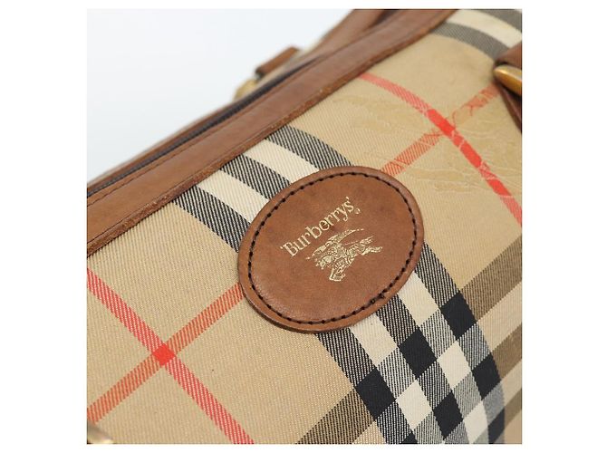 Borsa Burberry Nova Check in tela Beige Gold Auth 190848A D'oro - vista 15