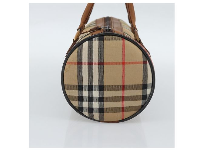 Borsa Burberry Nova Check in tela Beige Gold Auth 190848A D'oro - vista 4