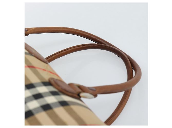 Borsa Burberry Nova Check in tela Beige Gold Auth 190848A D'oro - vista 8