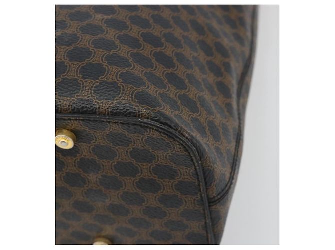 Céline Borsa a tracolla CELINE Macadam Canvas PVC Pelle Nera Oro Auth mr2663 Nero D'oro - vista 11