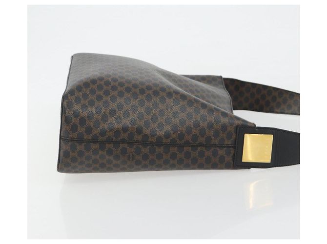 Céline Borsa a tracolla CELINE Macadam Canvas PVC Pelle Nera Oro Auth mr2663 Nero D'oro - vista 4