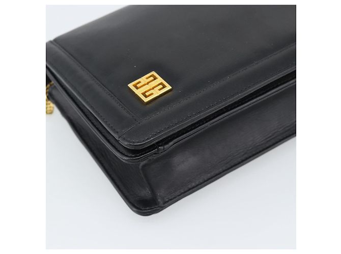 Borsa a Spalla con Catena GIVENCHY in Pelle Nera Oro Auth 190822A Nero D'oro - vista 11
