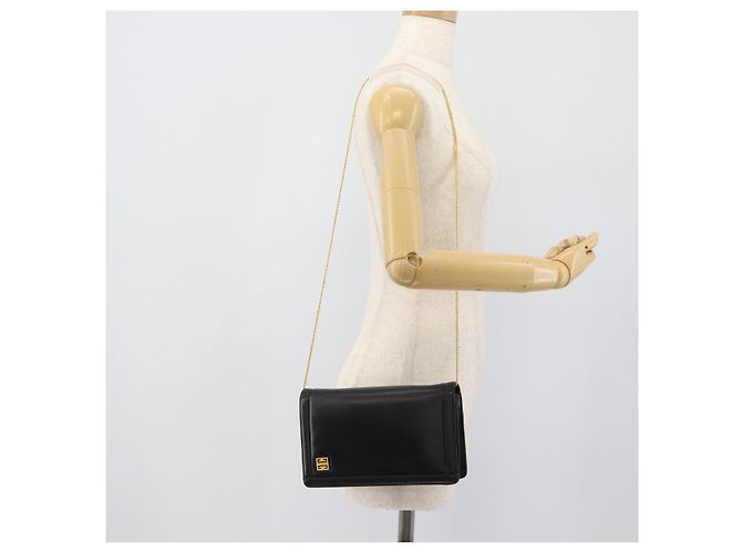 Borsa a Spalla con Catena GIVENCHY in Pelle Nera Oro Auth 190822A Nero D'oro - vista 24