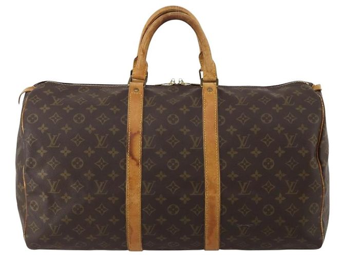 LOUIS VUITTON Borsa Boston Monogram Keepall 50 M41426 LV Auth 187059 Monogramma - vista 13