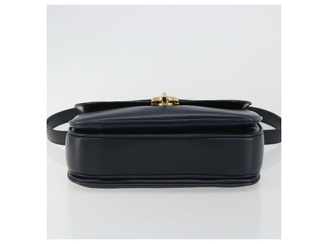 Céline Borsa CELINE in pelle 2way Navy Gold Auth 186644A D'oro Blu navy - vista 11