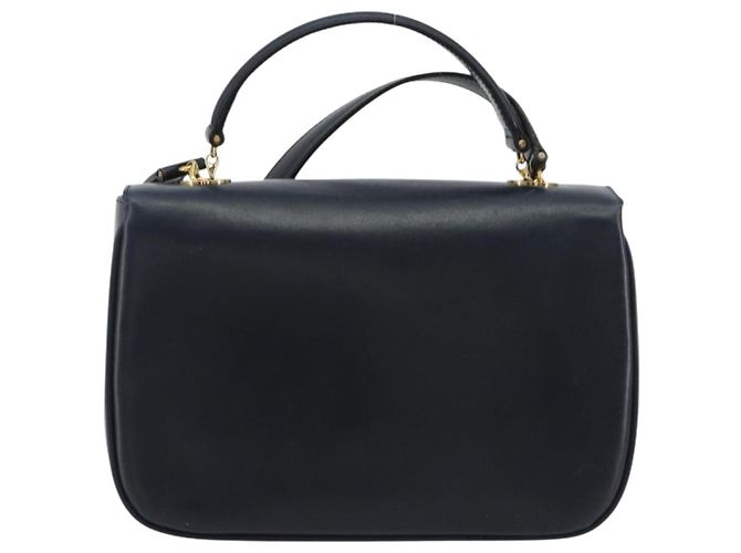 Céline Borsa CELINE in pelle 2way Navy Gold Auth 186644A D'oro Blu navy - vista 3