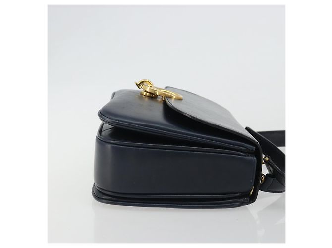 Céline Borsa CELINE in pelle 2way Navy Gold Auth 186644A D'oro Blu navy - vista 4