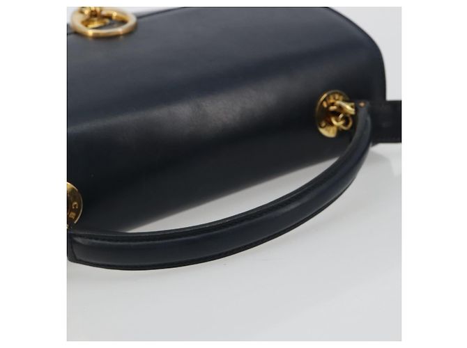 Céline Borsa CELINE in pelle 2way Navy Gold Auth 186644A D'oro Blu navy - vista 7