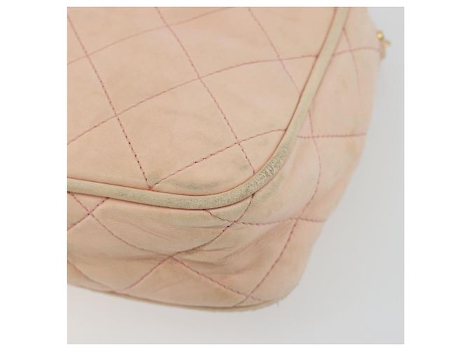 CHANEL Matelasse Chain Shoulder Bag Pelle Rosa Oro CC Auth 190487 D'oro - vista 10