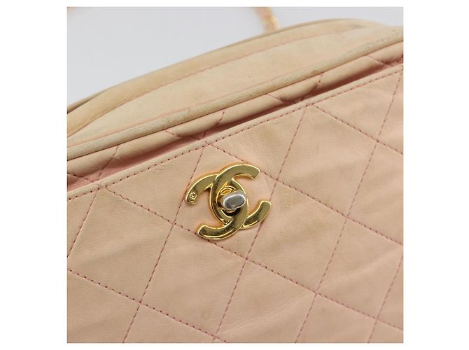 CHANEL Matelasse Chain Shoulder Bag Pelle Rosa Oro CC Auth 190487 D'oro - vista 15