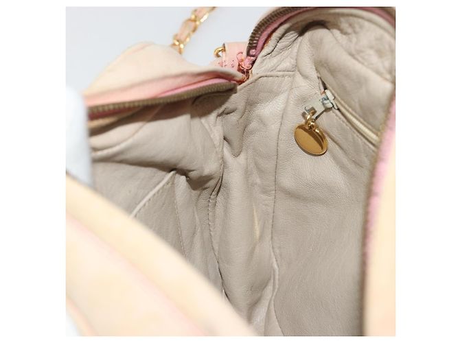 CHANEL Matelasse Chain Shoulder Bag Pelle Rosa Oro CC Auth 190487 D'oro - vista 20