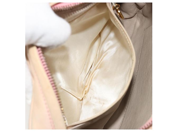 CHANEL Matelasse Chain Shoulder Bag Pelle Rosa Oro CC Auth 190487 D'oro - vista 22