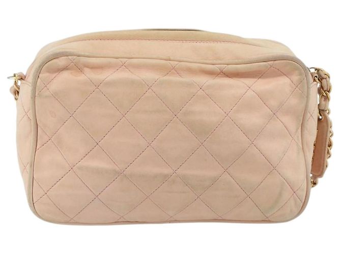 CHANEL Matelasse Chain Shoulder Bag Pelle Rosa Oro CC Auth 190487 D'oro - vista 3