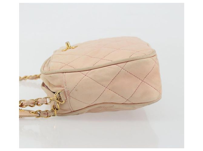 CHANEL Matelasse Chain Shoulder Bag Pelle Rosa Oro CC Auth 190487 D'oro - vista 5