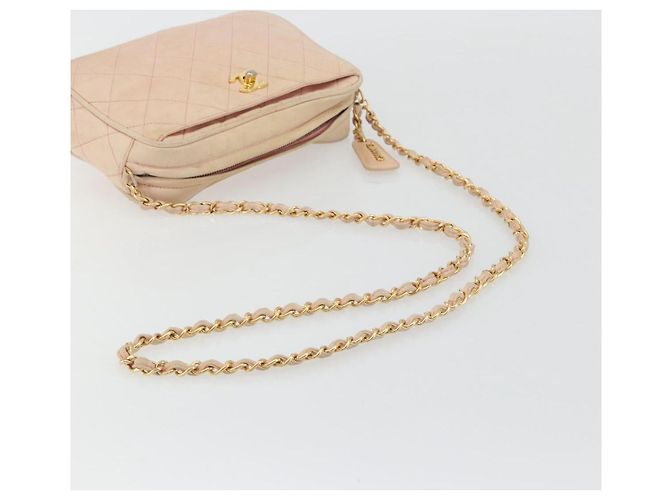 CHANEL Matelasse Chain Shoulder Bag Pelle Rosa Oro CC Auth 190487 D'oro - vista 7