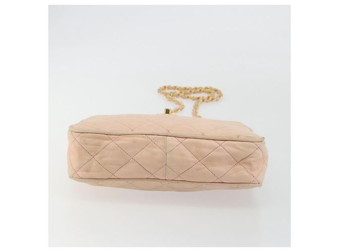CHANEL Matelasse Chain Shoulder Bag Pelle Rosa Oro CC Auth 190487 D'oro - vista 9