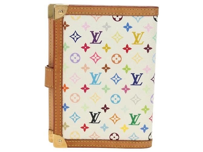 LOUIS VUITTON Monogram Multicolor Agenda PM Planner White R21074 Auth bs36046M Bianco - vista 3