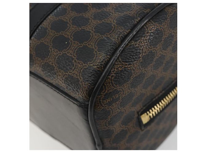 Céline Borsa Boston Mini CELINE Macadam Canvas PVC Nero Oro Auth 190399A D'oro - vista 11