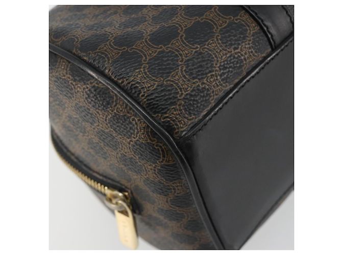 Céline Borsa Boston Mini CELINE Macadam Canvas PVC Nero Oro Auth 190399A D'oro - vista 12