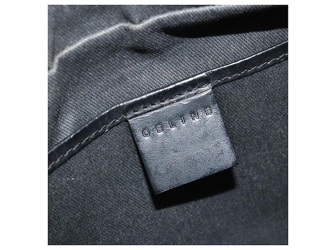 Céline Borsa Boston Mini CELINE Macadam Canvas PVC Nero Oro Auth 190399A D'oro - vista 16