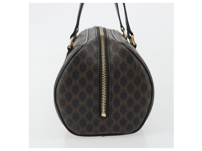 Céline Borsa Boston Mini CELINE Macadam Canvas PVC Nero Oro Auth 190399A D'oro - vista 5