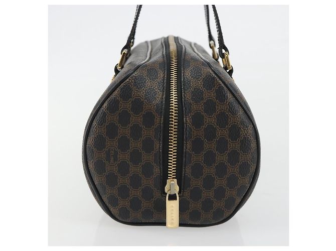 Céline Borsa Boston Mini CELINE Macadam Canvas PVC Nero Oro Auth 190399A D'oro - vista 6