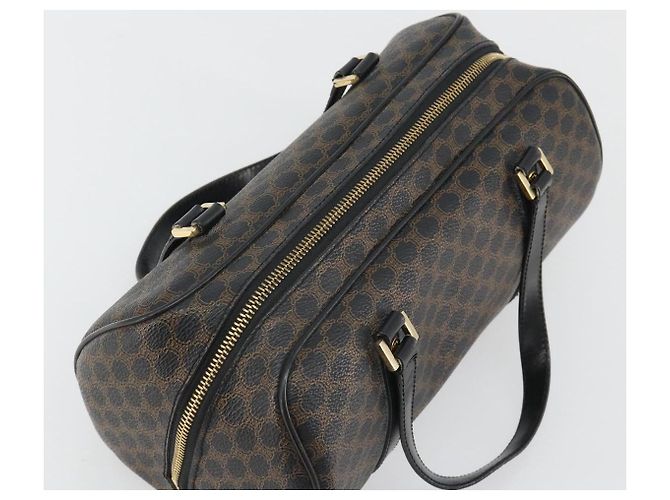 Céline Borsa Boston Mini CELINE Macadam Canvas PVC Nero Oro Auth 190399A D'oro - vista 7