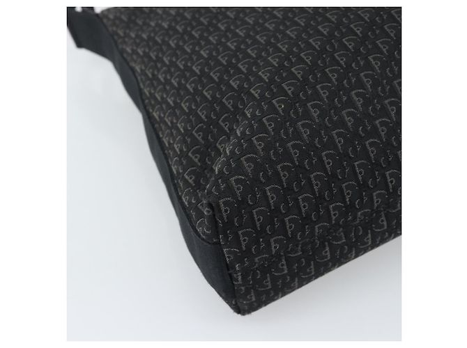 Borsa a Spalla Christian Dior Trotter Canvas Nera Argento Auth 190852A Nero - vista 13