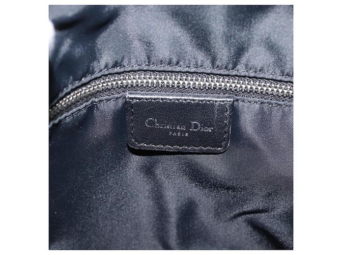 Borsa a Spalla Christian Dior Trotter Canvas Nera Argento Auth 190852A Nero - vista 15