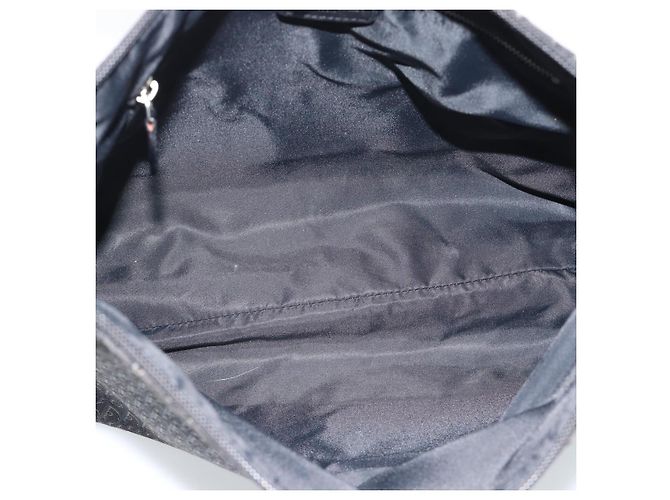 Borsa a Spalla Christian Dior Trotter Canvas Nera Argento Auth 190852A Nero - vista 16
