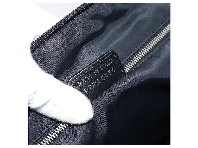 Borsa a Spalla Christian Dior Trotter Canvas Nera Argento Auth 190852A Nero - vista 21
