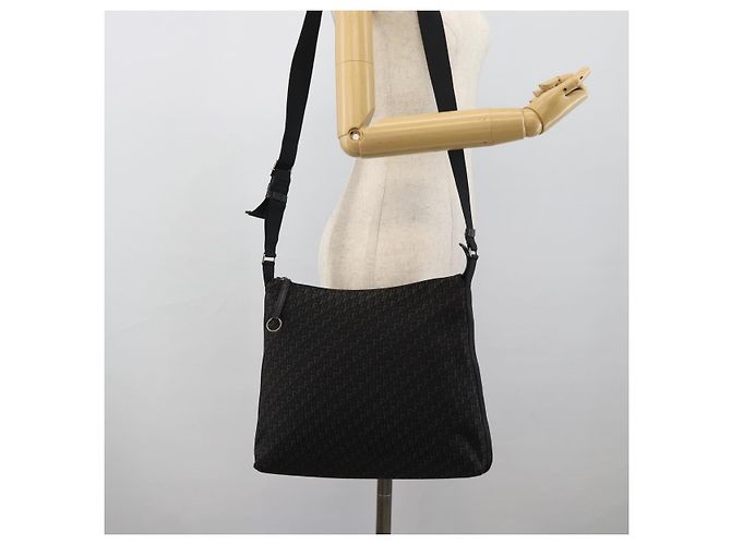 Borsa a Spalla Christian Dior Trotter Canvas Nera Argento Auth 190852A Nero - vista 22