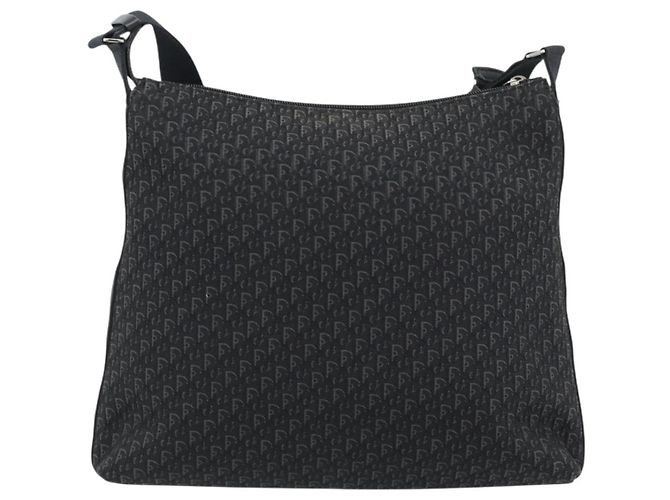 Borsa a Spalla Christian Dior Trotter Canvas Nera Argento Auth 190852A Nero - vista 3