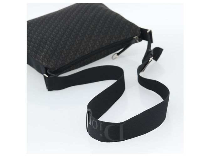 Borsa a Spalla Christian Dior Trotter Canvas Nera Argento Auth 190852A Nero - vista 7