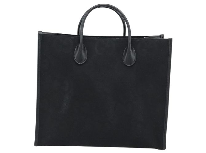 Borsa GUCCI Jumbo GG Canvas 2way Nero Argento 678839 Auth mr2773V - vista 2