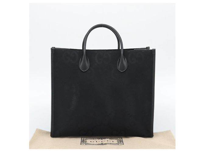 Borsa GUCCI Jumbo GG Canvas 2way Nero Argento 678839 Auth mr2773V - vista 24