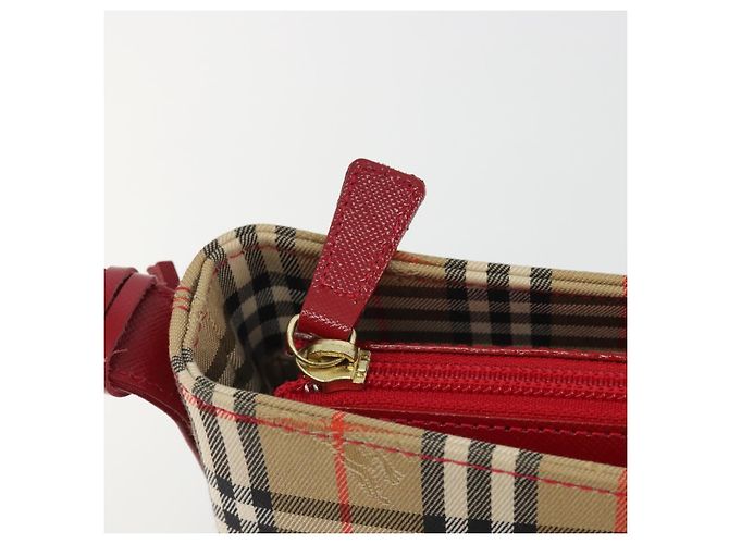 Borsa a tracolla BURBERRY Nova Check in tela Beige Gold Auth 190469A D'oro - vista 15