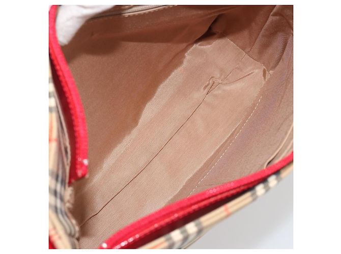 Borsa a tracolla BURBERRY Nova Check in tela Beige Gold Auth 190469A D'oro - vista 16
