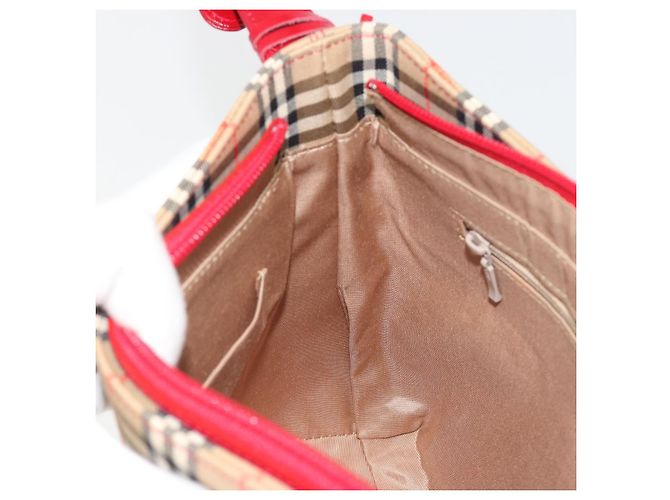 Borsa a tracolla BURBERRY Nova Check in tela Beige Gold Auth 190469A D'oro - vista 18