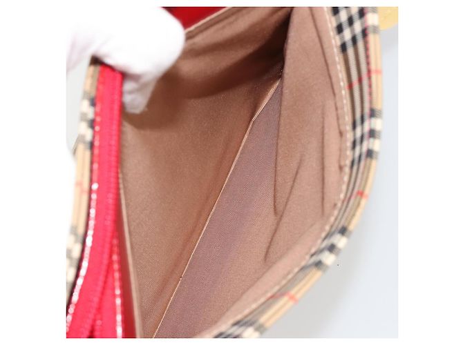 Borsa a tracolla BURBERRY Nova Check in tela Beige Gold Auth 190469A D'oro - vista 21