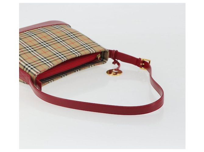 Borsa a tracolla BURBERRY Nova Check in tela Beige Gold Auth 190469A D'oro - vista 7