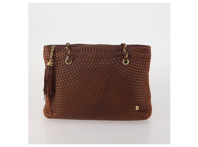 Borsa BALLY in pelle 2 Set Marrone Oro Autentica bs35899 D'oro - vista 2