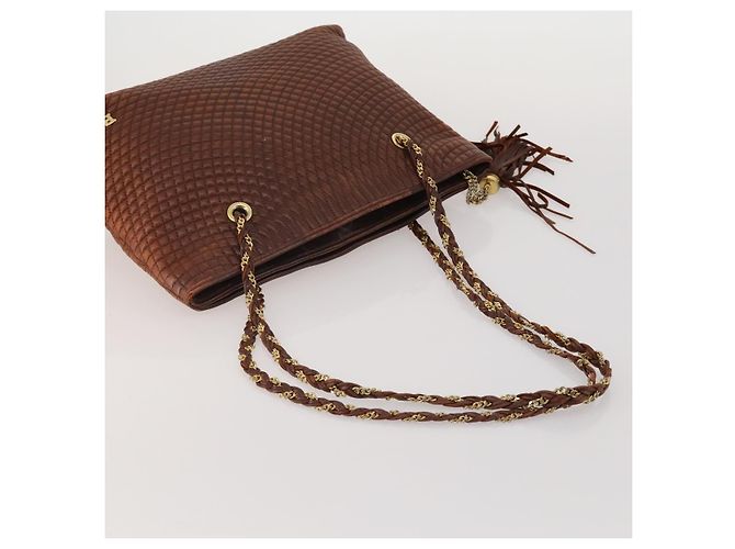 Borsa BALLY in pelle 2 Set Marrone Oro Autentica bs35899 D'oro - vista 5