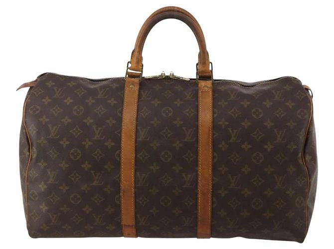 LOUIS VUITTON Monogram Keepall 50 Boston Bag M41426 LV Auth 189909 Monogramma - vista 13