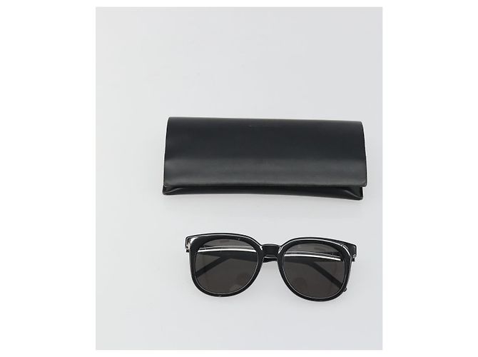 Occhiali da sole SAINT LAURENT in plastica Nero Argento Auth BA14043 - vista 12