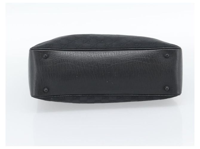 Borsa GUCCI GG Canvas Bamboo Nera 112526 Auth 190836A Nero - vista 10